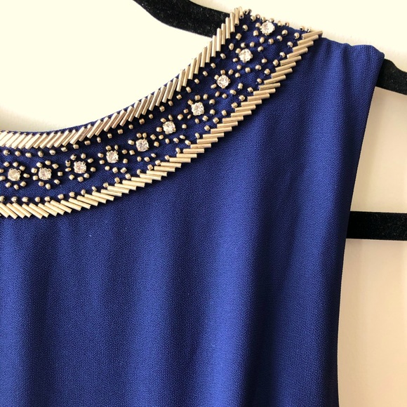Luxurious beaded blue maxi-dress - Picture 8 of 10